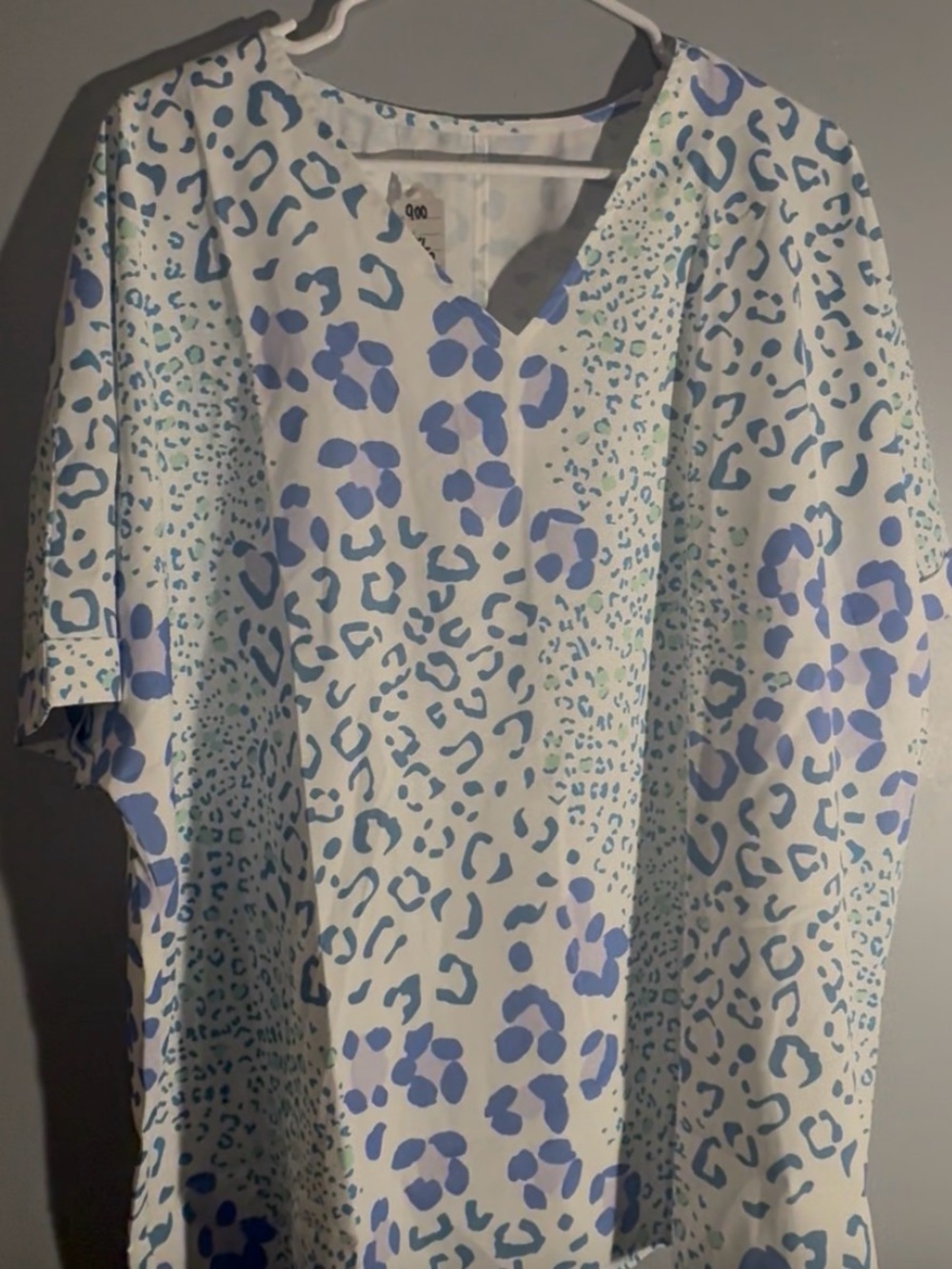 Blue & Teal Leopard Print V-Neck Tunic